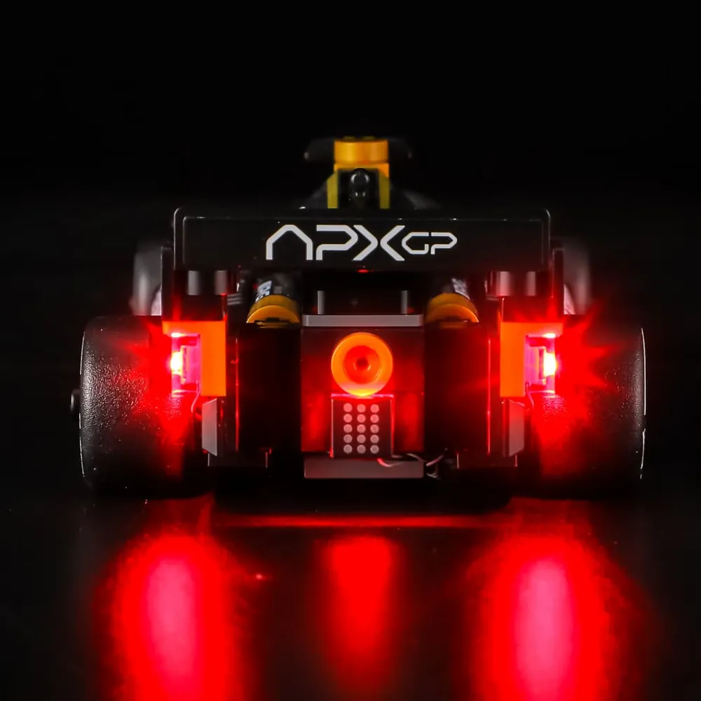 Pre-soldered harness installed on LEGO Speed Champions 77252 APXGP car
