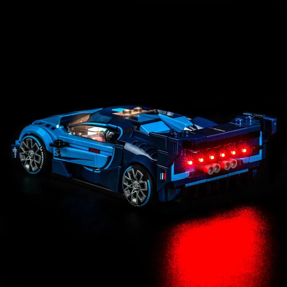BrickBling lighting for Speed Champions Bugatti Vision GT dark blue