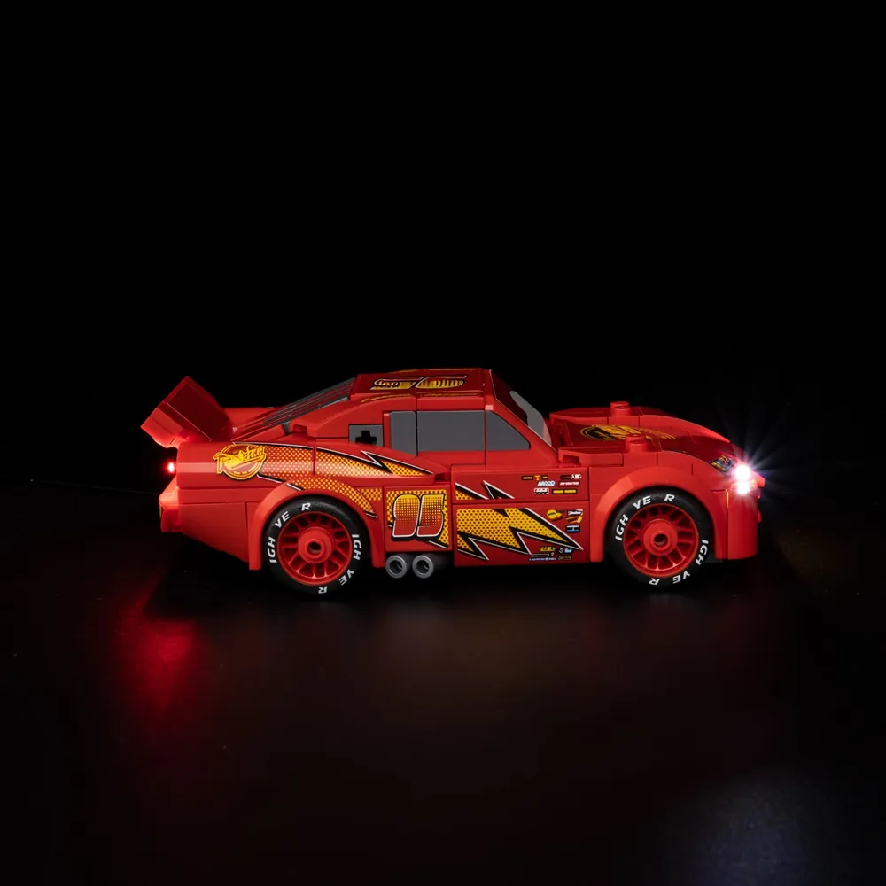 Game of Bricks LED kit for LEGO Lightning McQueen 77255 side view of taillights