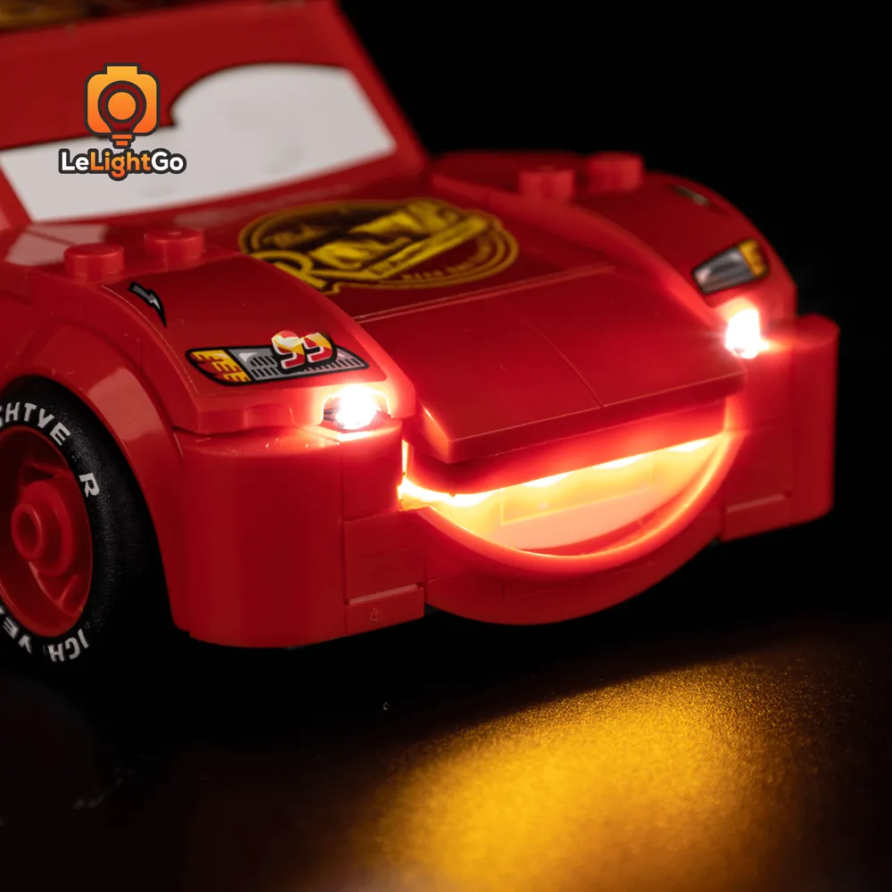 LeLightGo LED kit for LEGO Lightning McQueen 77255 rear view