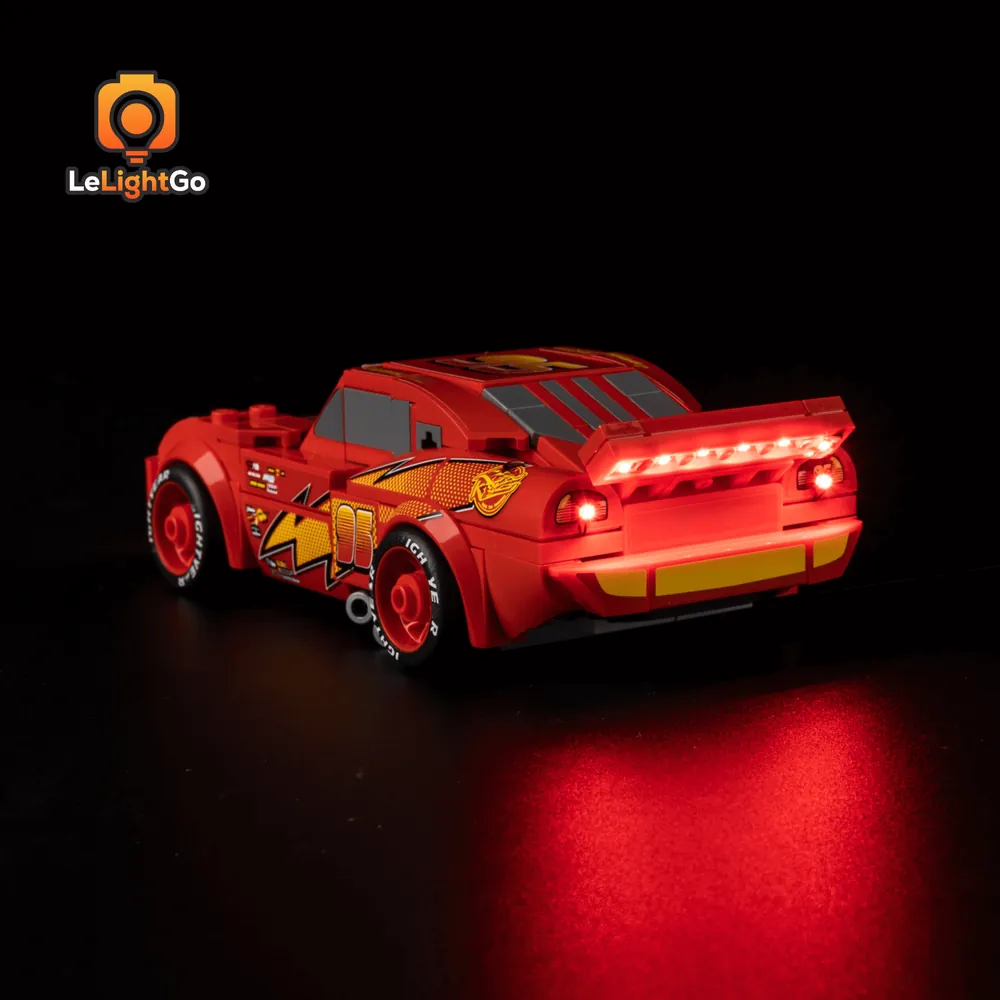 LeLightGo micro-LED wiring on LEGO Lightning McQueen