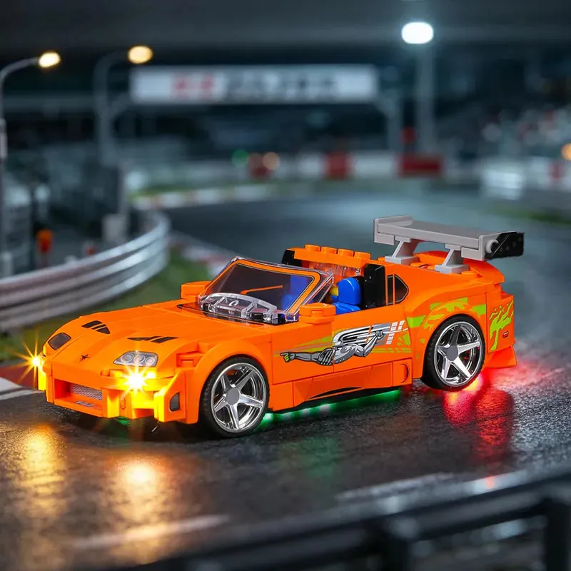 Lightailing pre-soldered harness lighting kit for LEGO Speed Champions Toyota Supra MK4 with headlights and taillights
