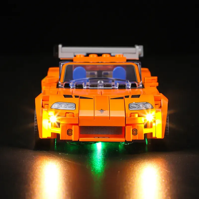 Lightailing kit installed on LEGO Supra MK4 showing cockpit illumination