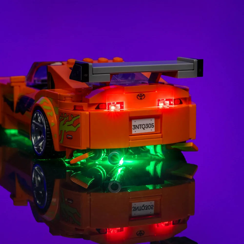 LightMyBricks comprehensive wiring system for LEGO Speed Champions Supra MK4