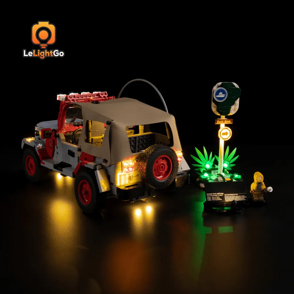 LeLightGo micro-LED components for LEGO Jeep installation
