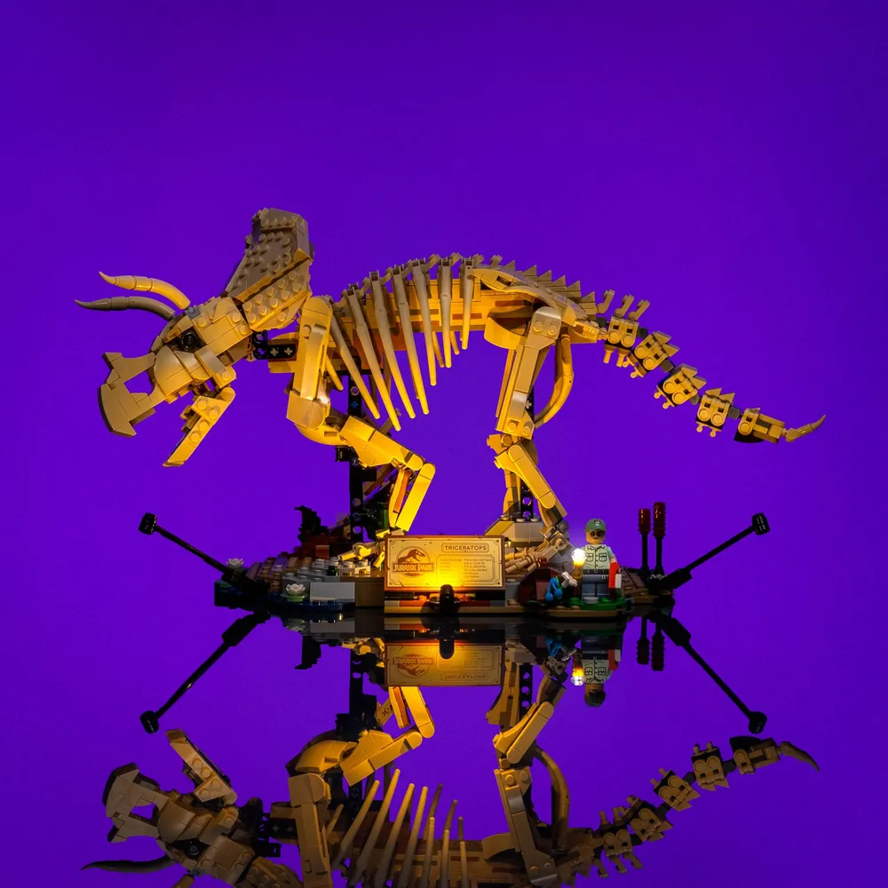LightMyBricks LED kit for LEGO Triceratops 77985, premium edition