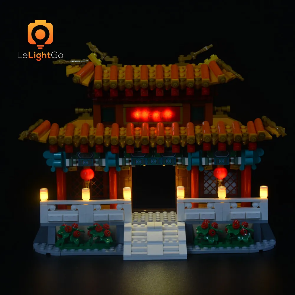 LeLightGo micro-LED wires on LEGO 80105 Temple Fair