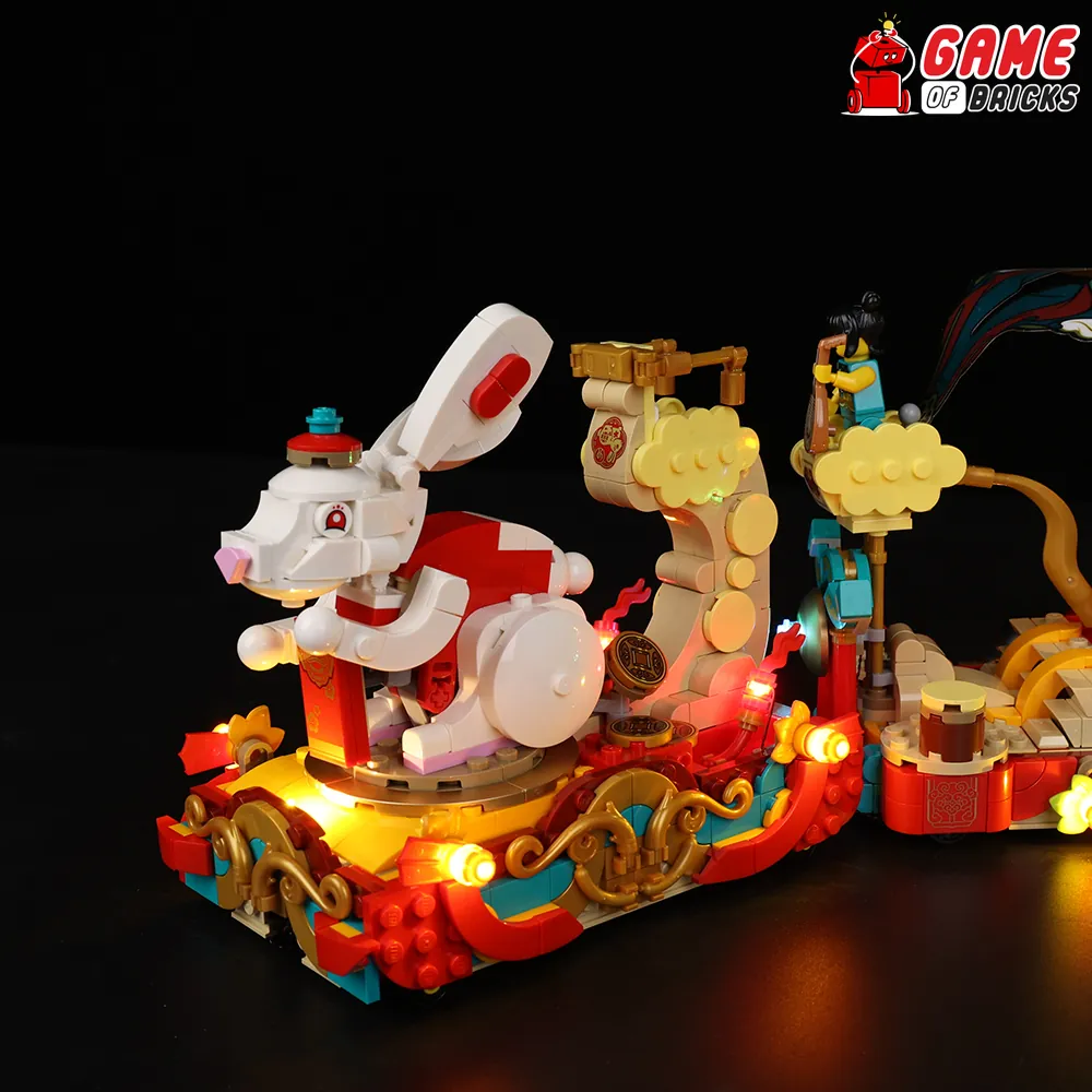 LEGO 80111 Lunar New Year Parade lit by Game of Bricks modular expansion boards
