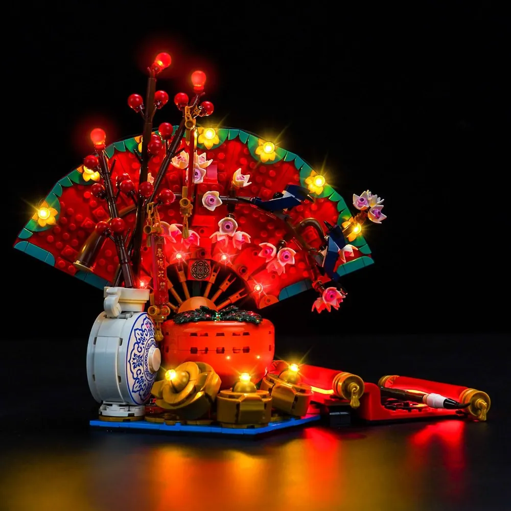 BrickBling LED Kit for LEGO Good Fortune 80117 with modular micro-wires and RGB options