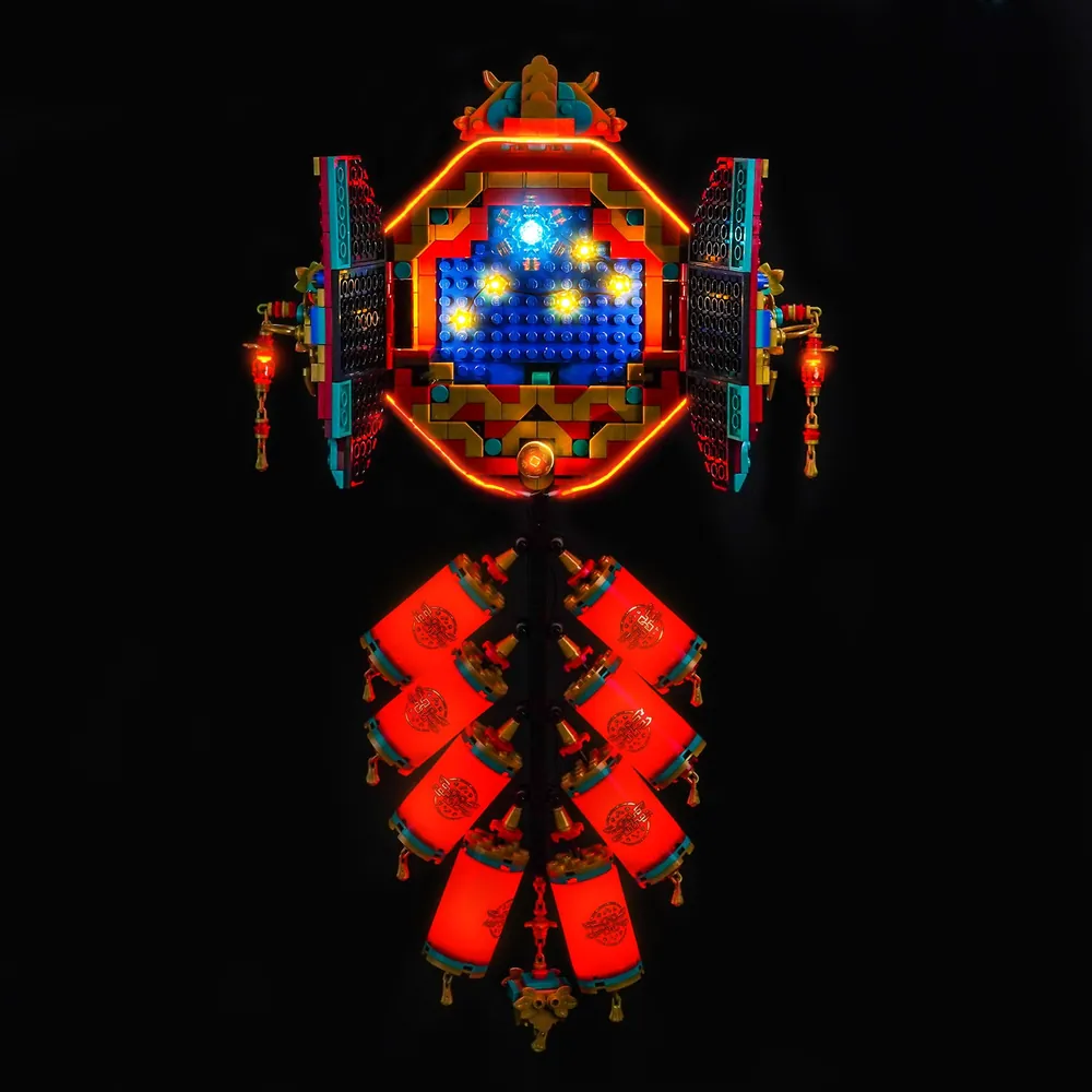 Remote-controlled lighting effect on LEGO Fortune Firecracker 80118 by BrickBling