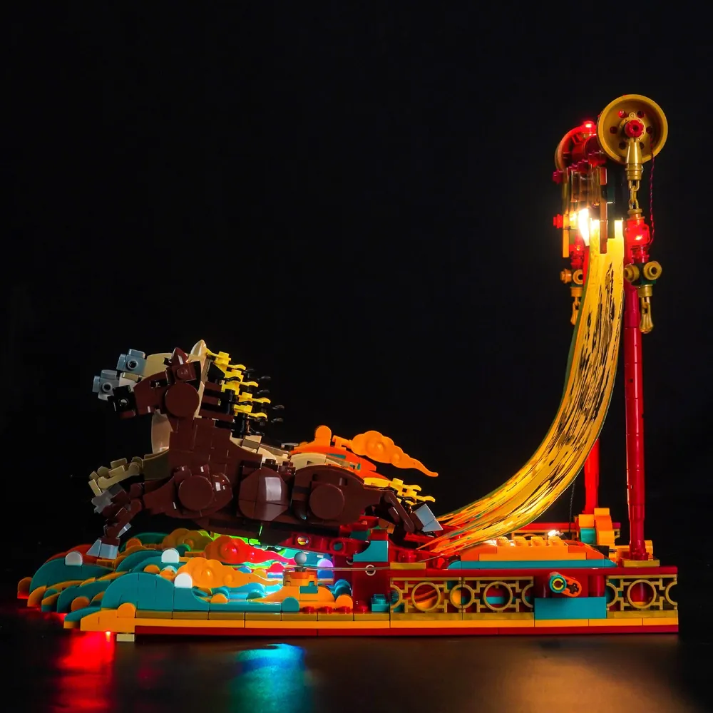 BrickBling remote control variant for LEGO Galloping Horses Canvas with adjustable lighting