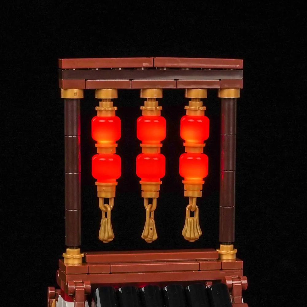 Interior lighting of LEGO 80121 Ancient Moon-Gazing Inn with BrickBling Classic Version