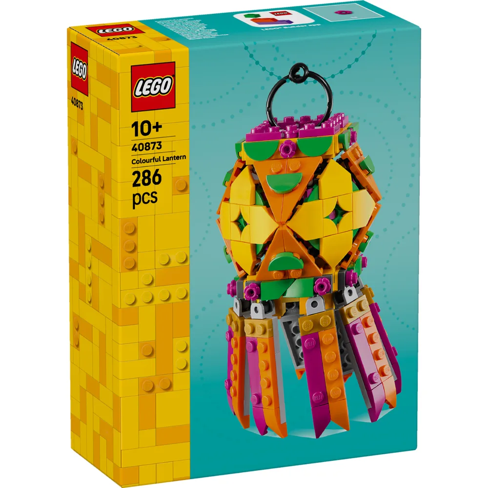Front view of the LEGO Colorful Lantern set box, showcasing the vibrant 286-piece model and key product information like age rating (10+).