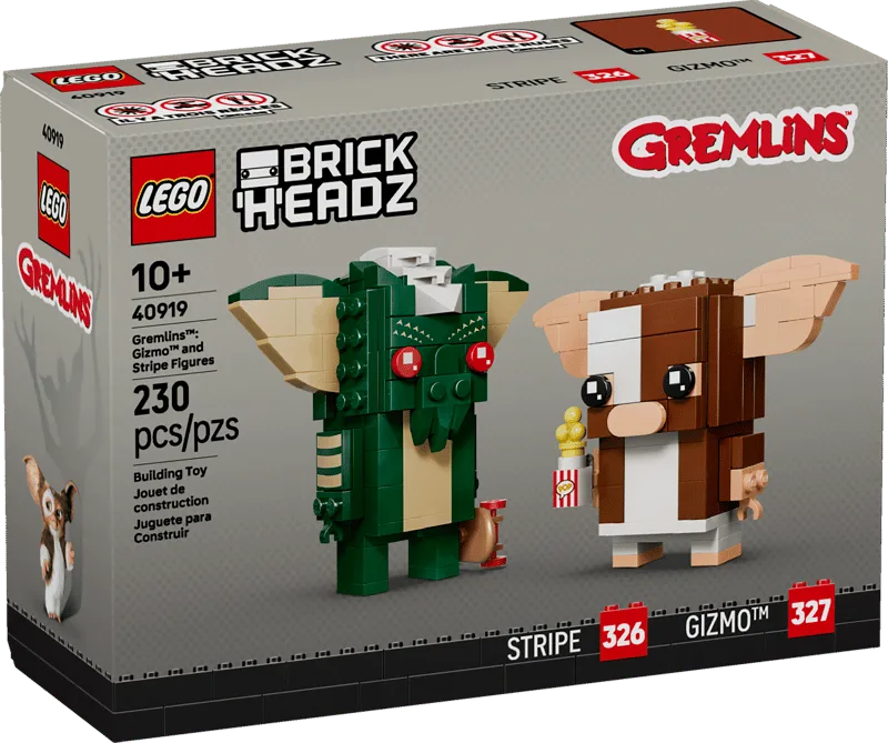 LEGO BrickHeadz Gremlins Gizmo and Stripe Figures (40919) box.