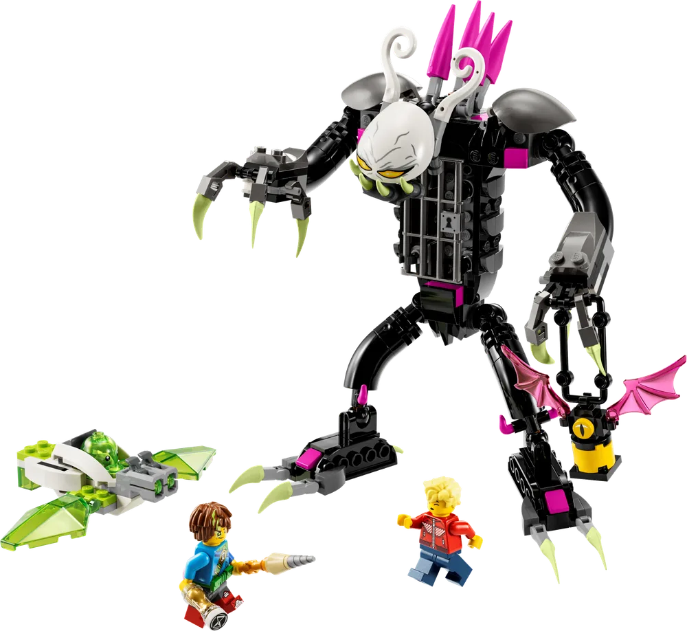 LEGO DREAMZzz 71455 Grimkeeper the Cage Monster set with Mateo, Cooper, and Z-Blob.