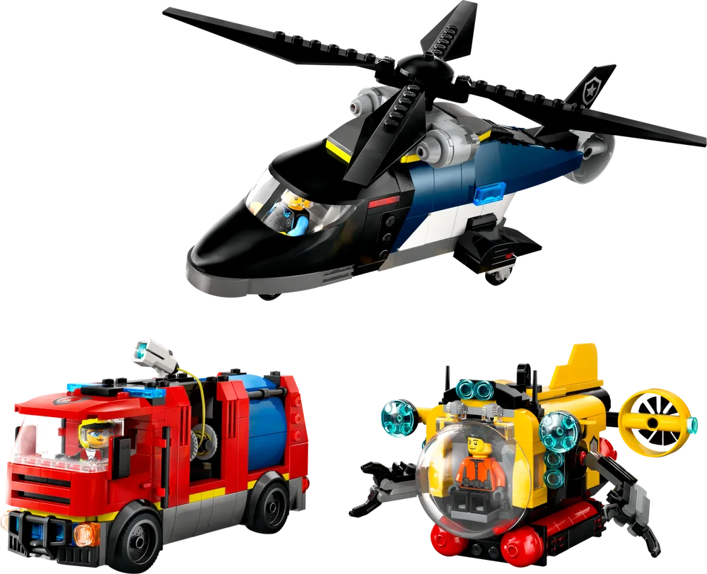 LEGO Helicopter, Fire Truck & Submarine Remix 60462
