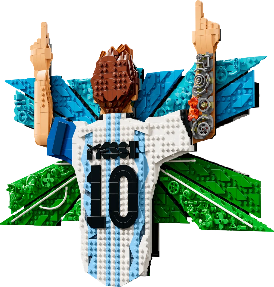 LEGO Art 43018 Lionel Messi – Celebration display model against a white background.