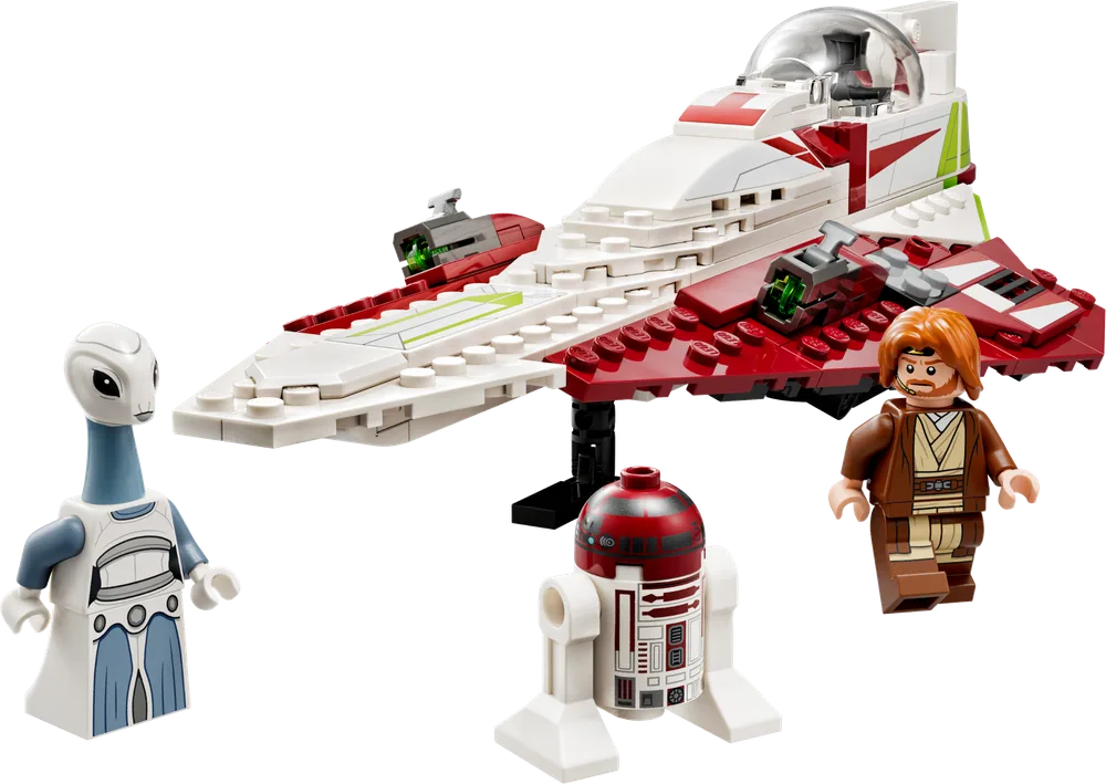 Obi-Wan Kenobi's Jedi Starfighter set with Obi-Wan, R4-P17, and Taun We minifigures.