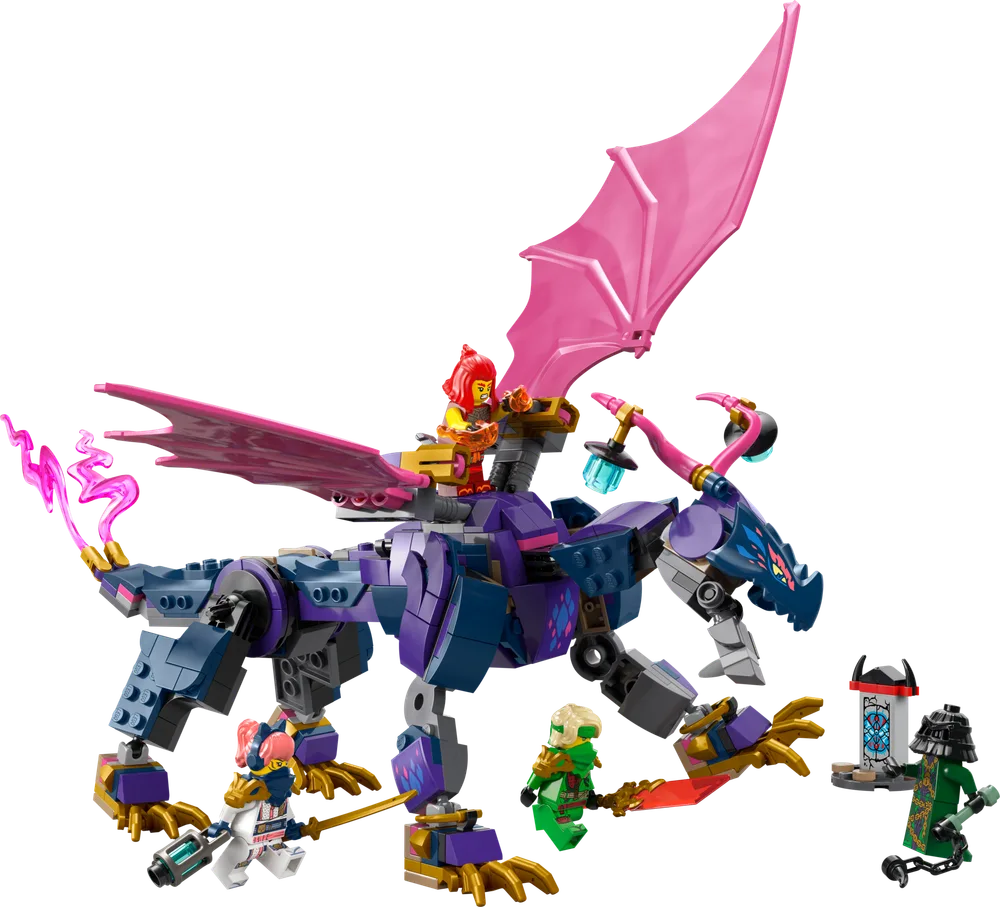 Rontu the Master Dragon in a dynamic pose, with Sora riding on its back, and Arin and Lloyd fighting Rapton on the ground.