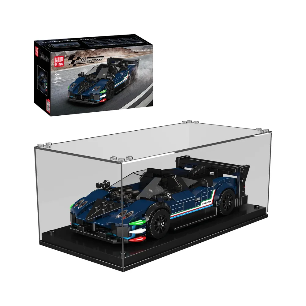 Mould King Zonda R Evo Supercar 27094 with presentation box and display case.