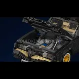 Open hood revealing engine details