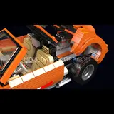 Mould King Lamb Miura Car interior and engine open.