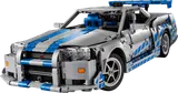 Built LEGO Technic Nissan Skyline GT-R (R34) front angle.