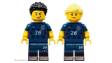 Minifigures in dark blue jerseys.