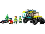 LEGO City 4x4 Off-Road Ambulance and paramedics rescuing an injured minifigure.