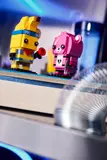 Close-up of Peely and Cuddle Team Leader BrickHeadz.