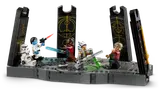 Minifigures in action poses on the platform.