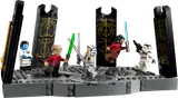 Minifigures dueling on a spinning platform.
