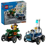 LEGO set box and two race cars.