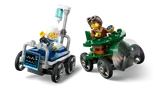 Detailed view of two custom LEGO cars.