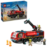 LEGO City Airport Fire Truck set 60499 box and model.