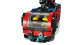 Fire truck cab with four minifigures.