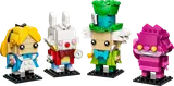 Assembled BrickHeadz Alice in Wonderland characters.