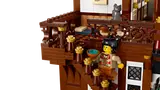 Minifigure enjoying the inn's balcony.