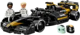 LEGO Speed Champions APXGP Team Race Car with drivers and helmets.