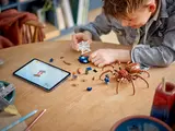 Child building LEGO Aragog.