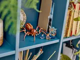 LEGO Aragog set displayed on a shelf.