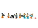 Seven Arctic minifigures with gear.