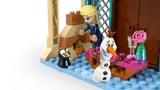 Close-up of the castle fireplace with Elsa, Olaf, and puffin.