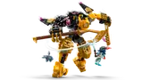 Mech in dynamic battle pose.