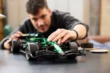 Close-up of F1® car front wheel and suspension.