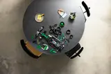 Overhead view of F1® car build in progress.