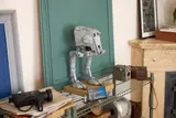 LEGO AT-ST on a display shelf.