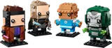 Four assembled BrickHeadz characters