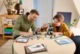 Father and son building LEGO.