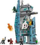 Avengers Tower battle with minifigures.